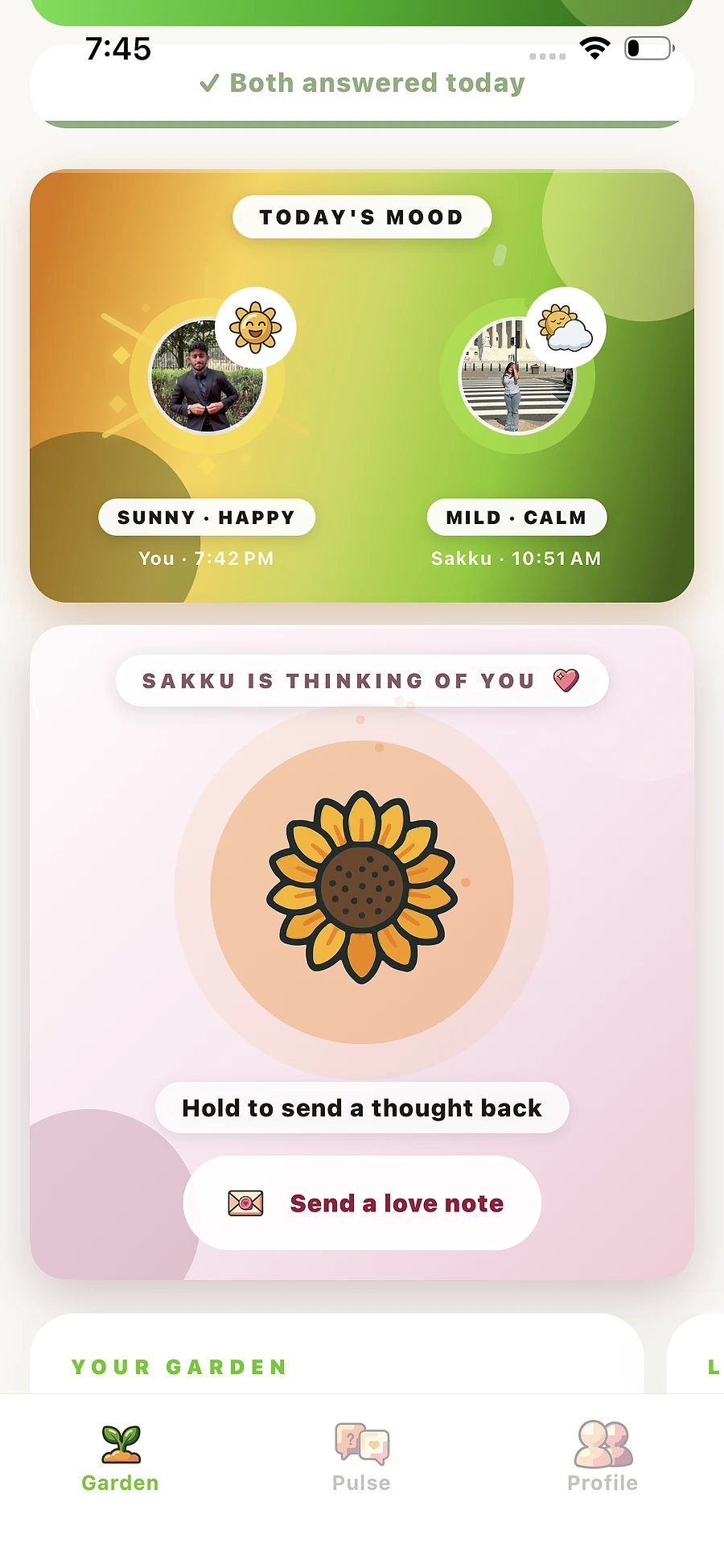 Today's moods side by side, and a thought sent your way