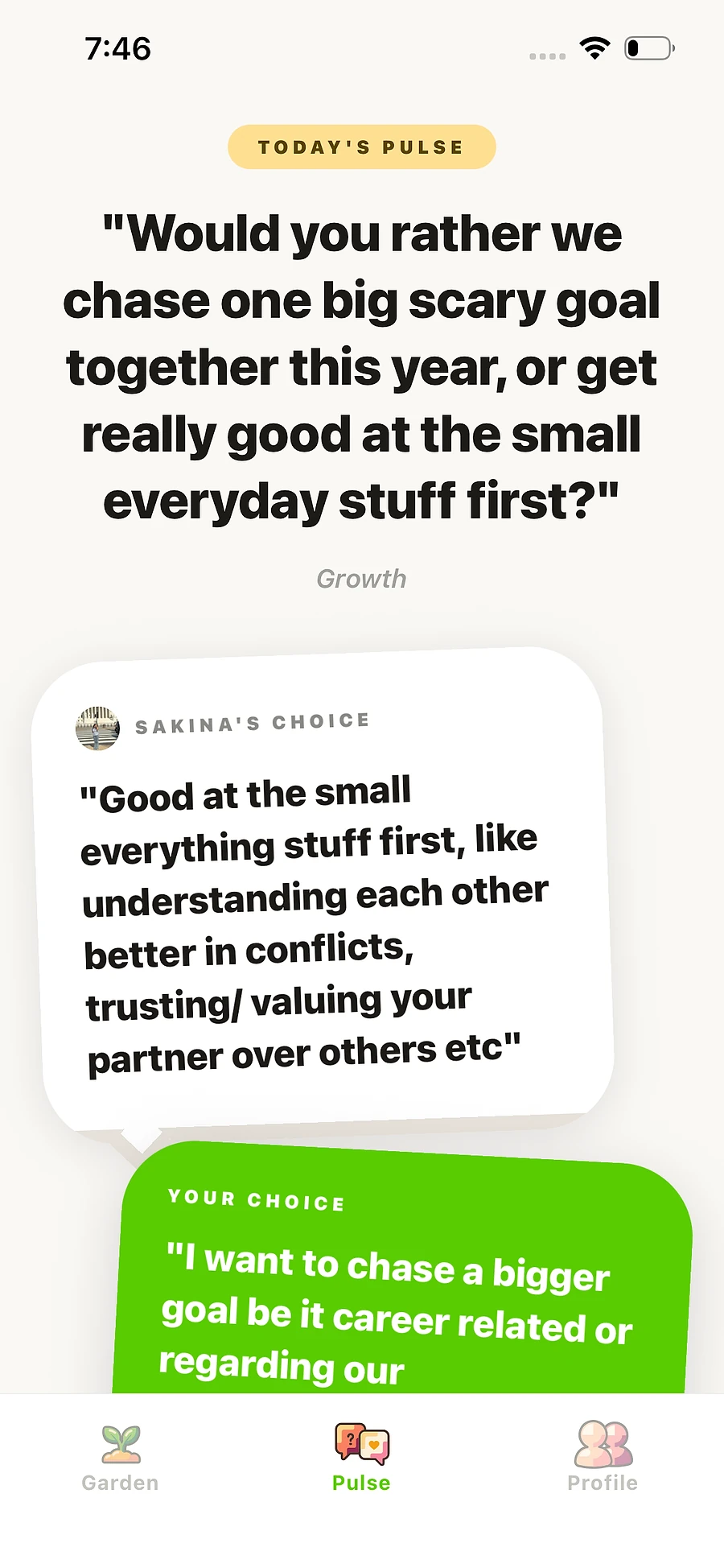 Today's Pulse with both answers revealed